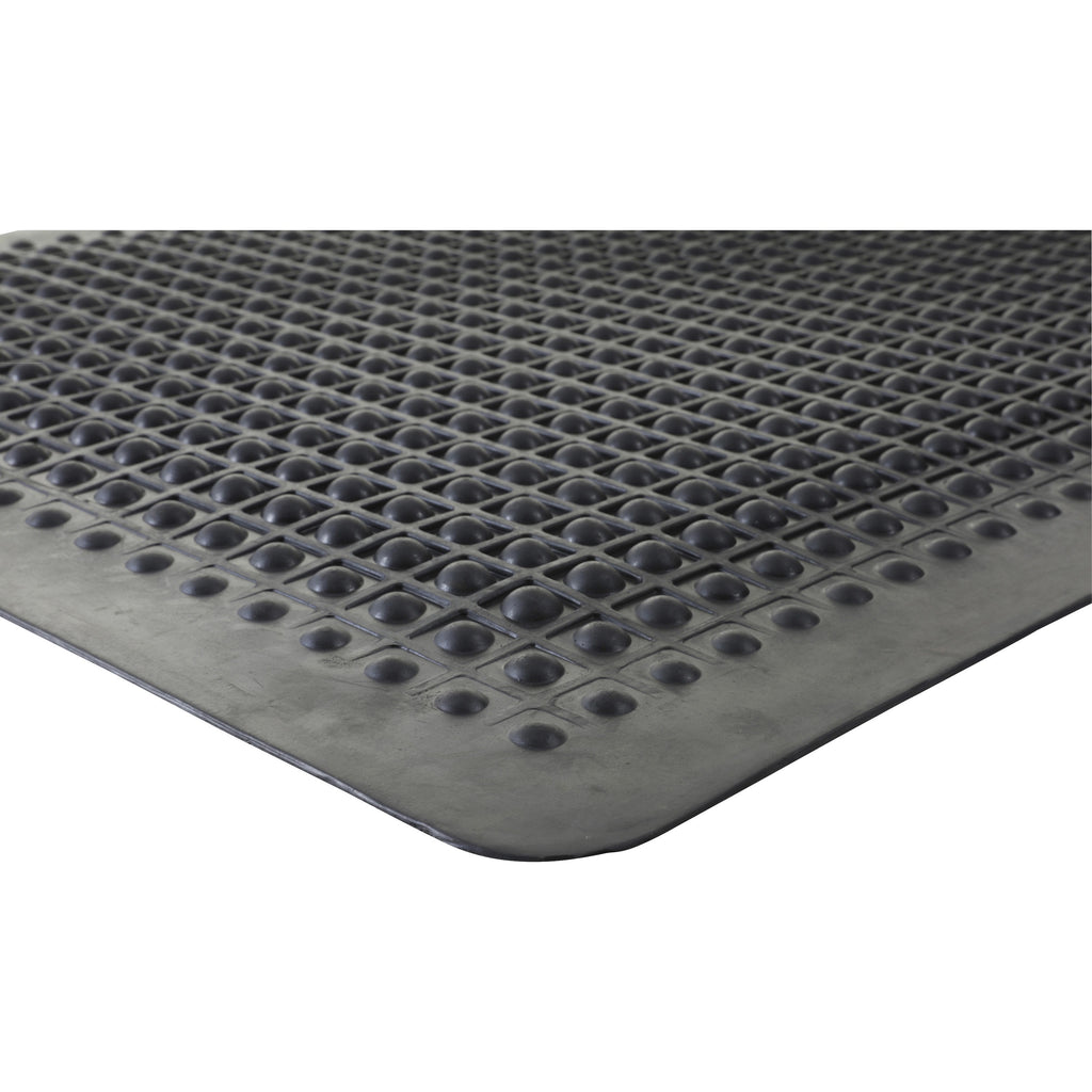 Genuine Joe Flex Step Rubber Anti-Fatigue Mats - Warehouse - 60" Length x 36" Width - Rubber - Black - 1Each