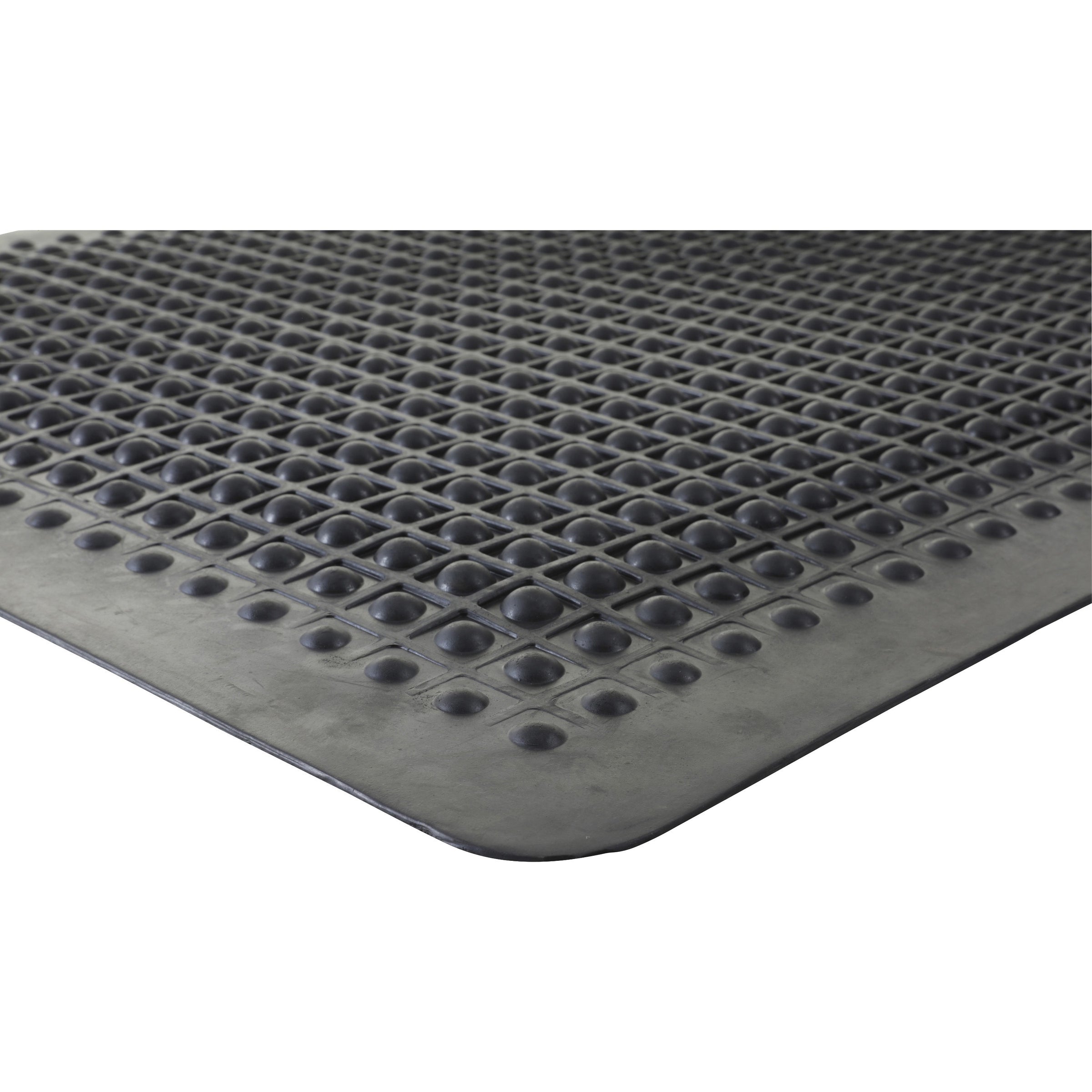 Genuine Joe Flex Step Rubber Anti-Fatigue Mats - Warehouse - 60" Length x 36" Width - Rubber - Black - 1Each