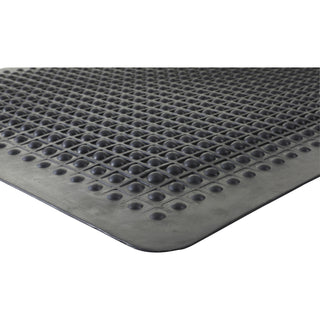 Genuine Joe Flex Step Rubber Anti-Fatigue Mats - Warehouse - 60" Length x 36" Width - Rubber - Black - 1Each