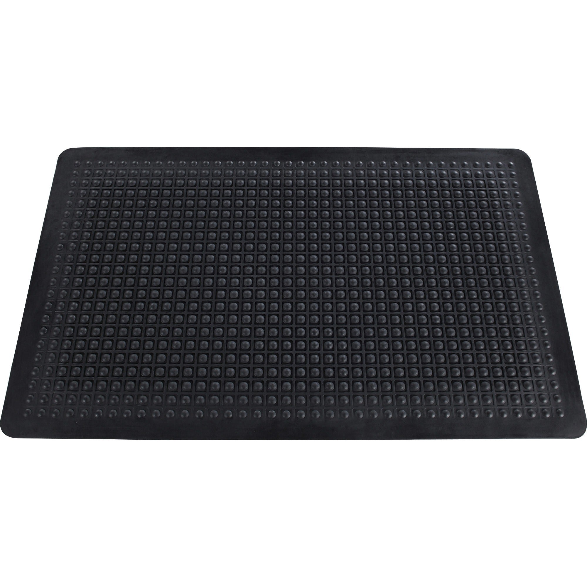 Genuine Joe Flex Step Rubber Anti-Fatigue Mats - Warehouse - 60" Length x 36" Width - Rubber - Black - 1Each - 