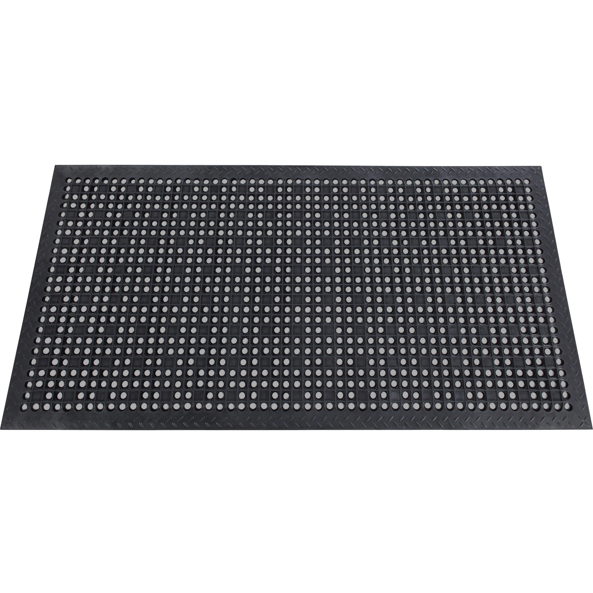 Genuine Joe Versa-Lite Anti-microbial Rubber Mat - Warehouse - 60" Length x 36" Width - Rubber - Black - 1Each - 