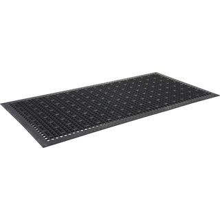 Genuine Joe Versa-Lite Anti-microbial Rubber Mat - Warehouse - 60" Length x 36" Width - Rubber - Black - 1Each - 
