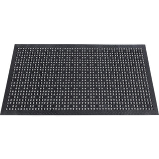 Genuine Joe Versa-Lite Anti-microbial Rubber Mat - Warehouse - 60" Length x 36" Width - Rubber - Black - 1Each