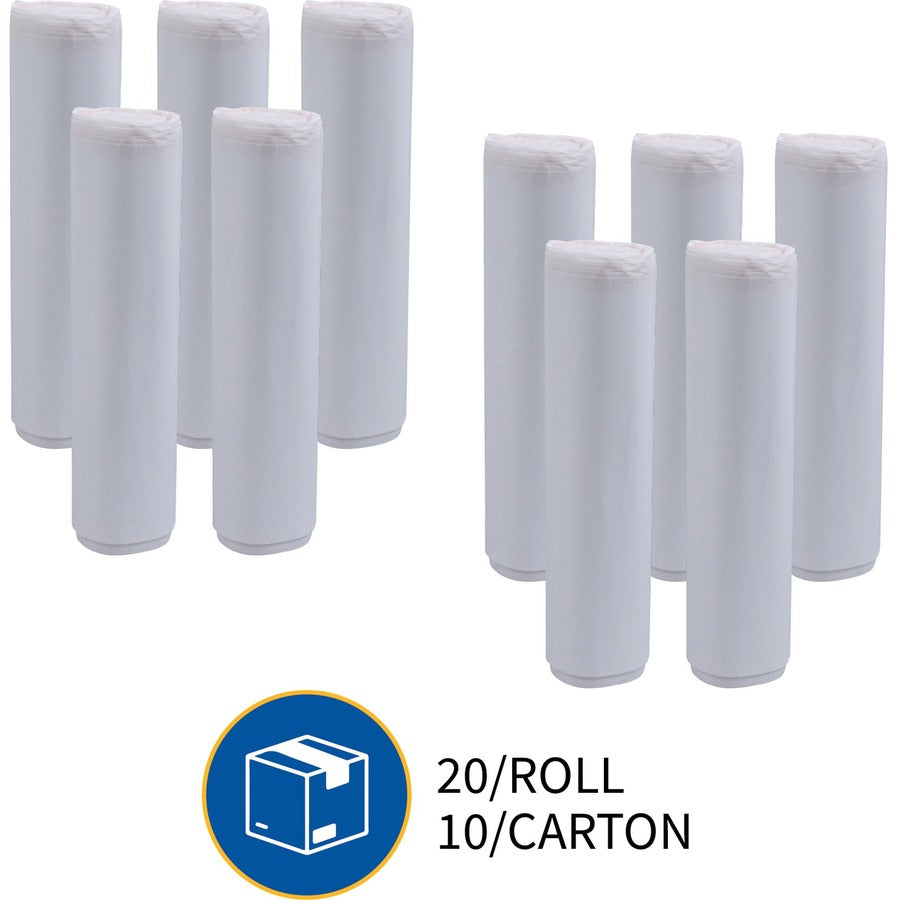 Genuine Joe High-density Can Liners - Extra Large Size - 56 gal Capacity - 43" Width x 48" Length - 0.63 mil (16 Micron) Thickness - High Density - Clear - Resin - 10/Carton - 20 Per Roll - Office Waste, Industrial Trash