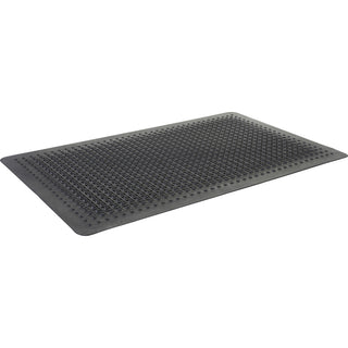 Genuine Joe Flex Step Rubber Anti-Fatigue Mats - Warehouse - 36" Length x 24" Width - Rubber - Black - 1Each - 