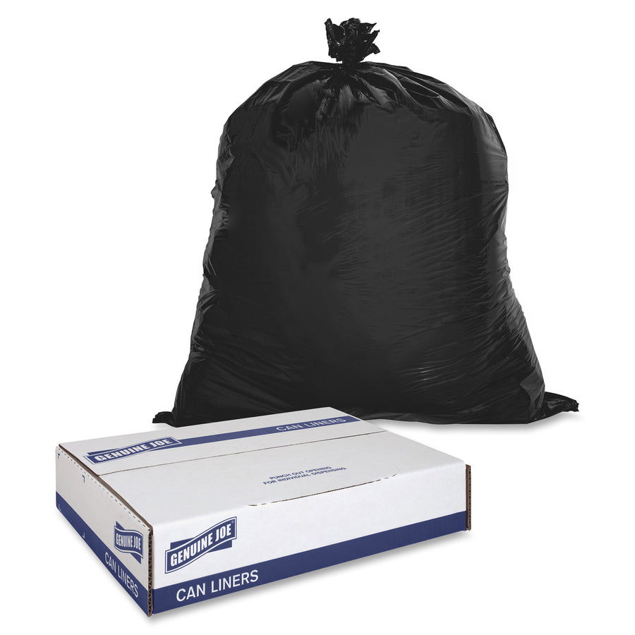 Genuine Joe Linear Low Density Can Liners - Small Size - 16 gal Capacity - 24" Width x 31" Length - 0.60 mil (15 Micron) Thickness - Low Density - Brown, Black - 500/Carton - 