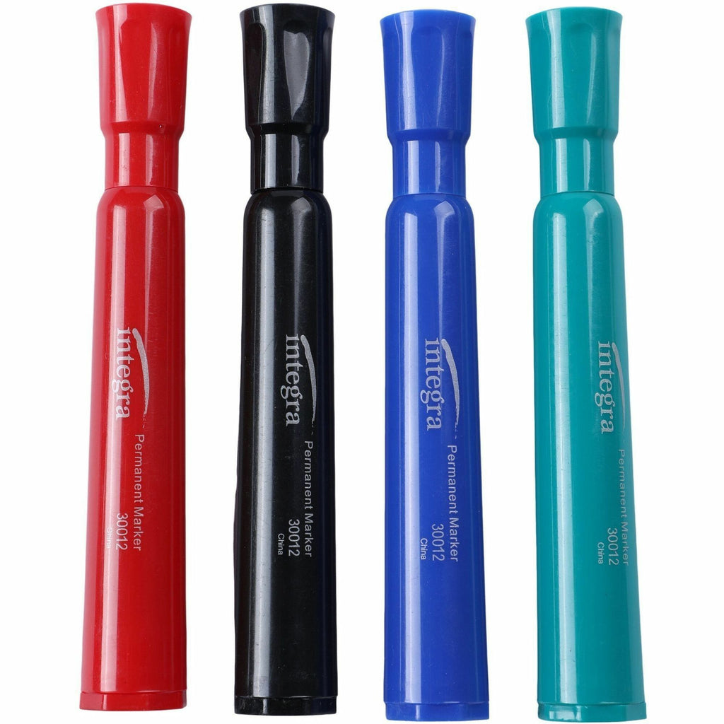 Integra Permanent Chisel Markers - Chisel Marker Point Style - Assorted - 4 / Set