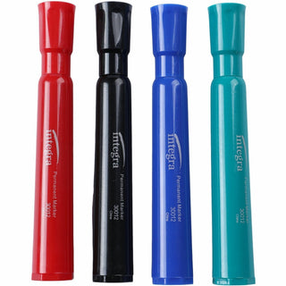 Integra Permanent Chisel Markers - Chisel Marker Point Style - Assorted - 4 / Set