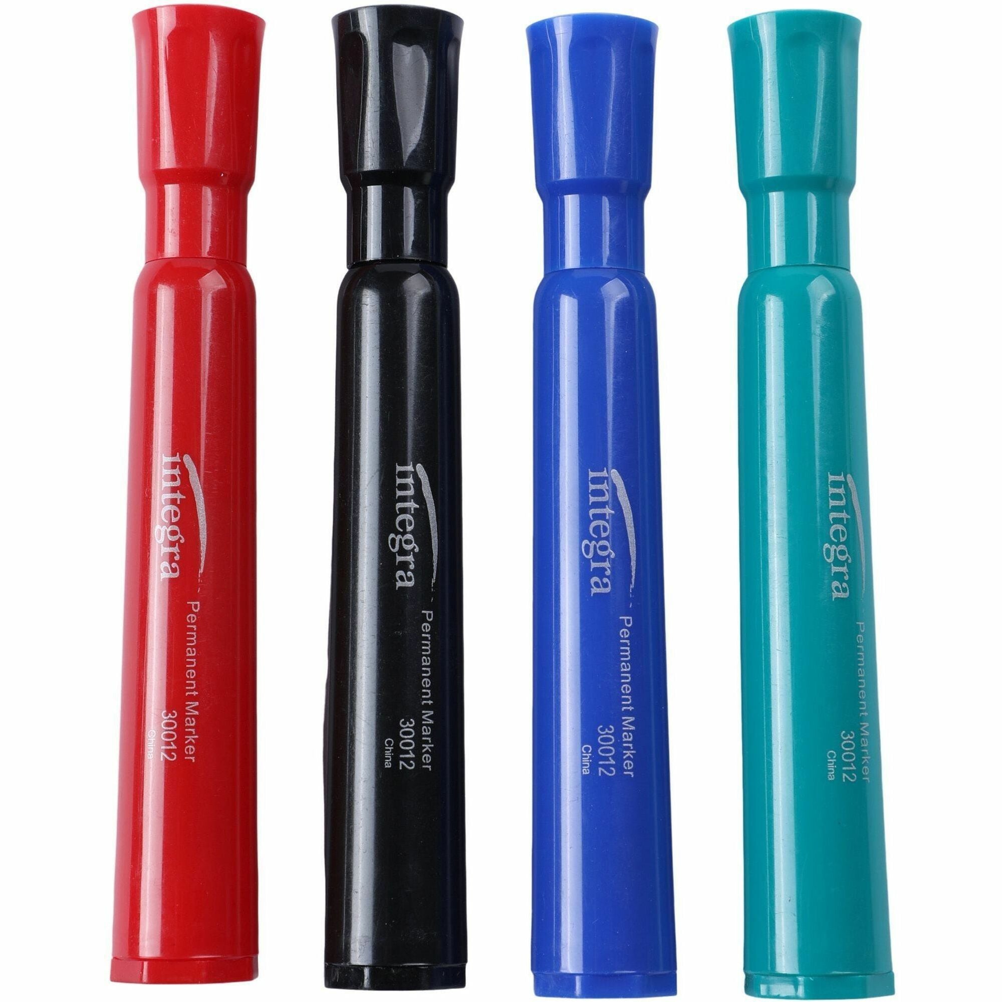 Integra Permanent Chisel Markers - Chisel Marker Point Style - Assorted - 4 / Set