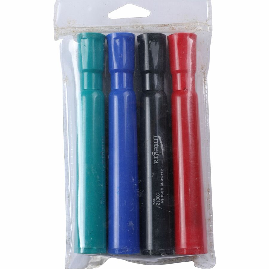 Integra Permanent Chisel Markers - Chisel Marker Point Style - Assorted - 4 / Set