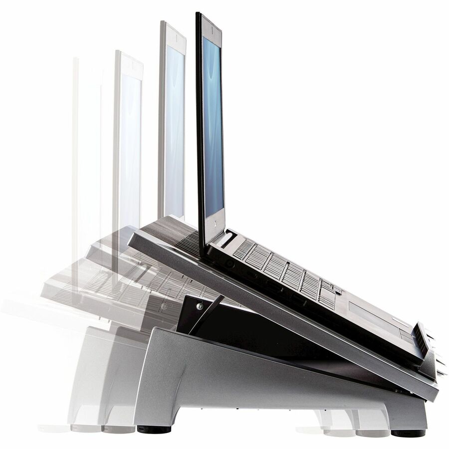 Office Suites Laptop Riser Plus, 15.06" x 10.5" x 6.5", Black/Silver, Supports 10 lbs