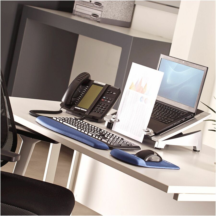 Office Suites Laptop Riser Plus, 15.06" x 10.5" x 6.5", Black/Silver, Supports 10 lbs