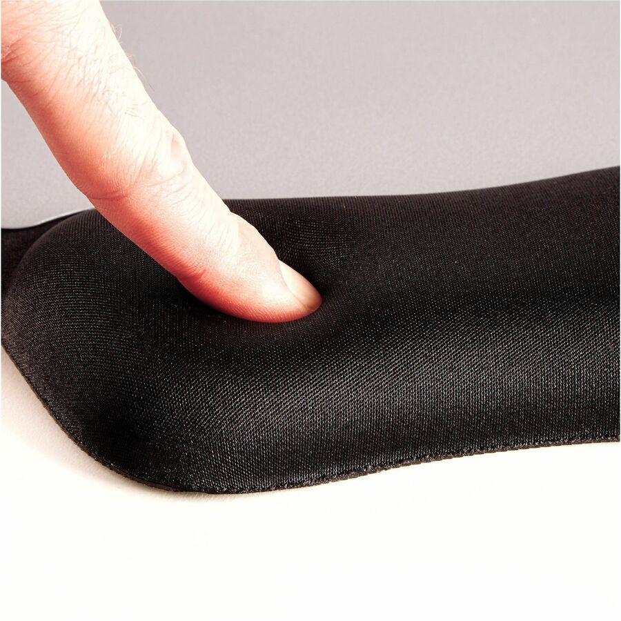 Memory Foam Mouse Pad with Wrist Rest, 7.93 x 9.25, Black/Silver