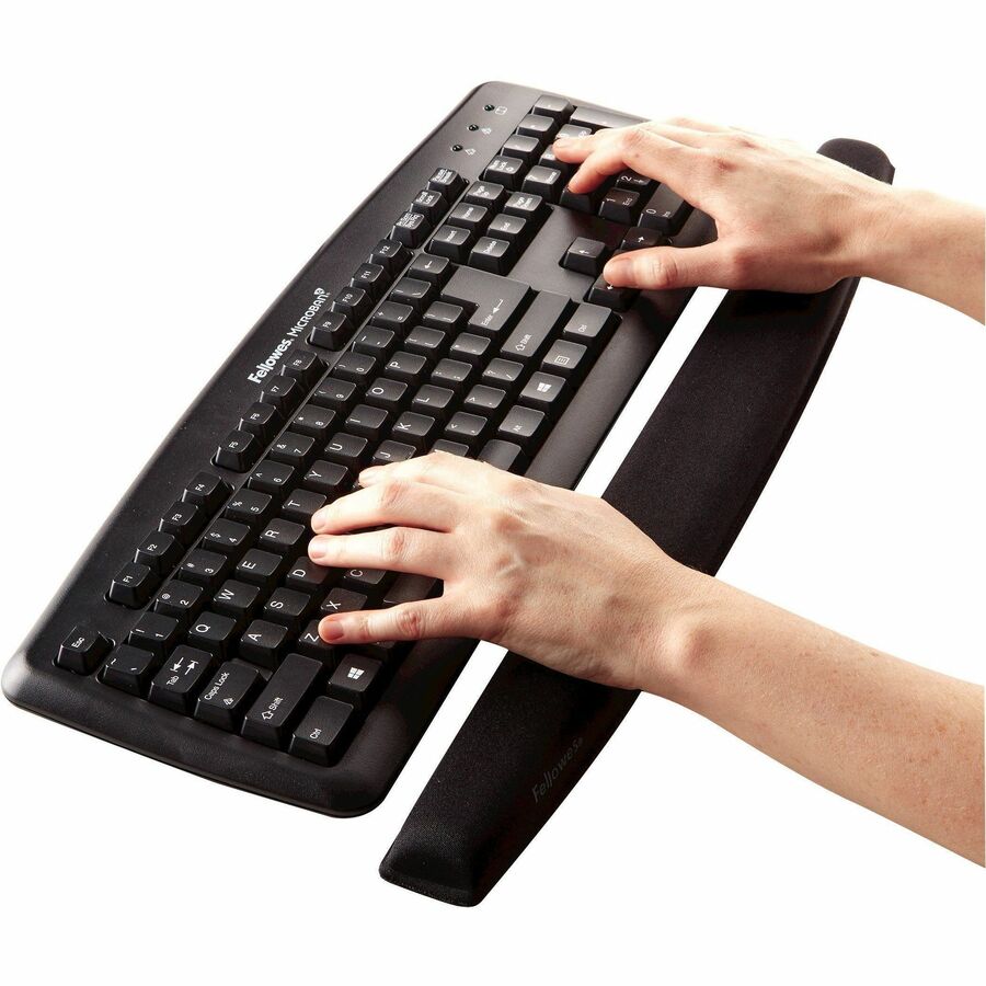 Memory Foam Keyboard Wrist Rest, 19.31 x 2.31, Black