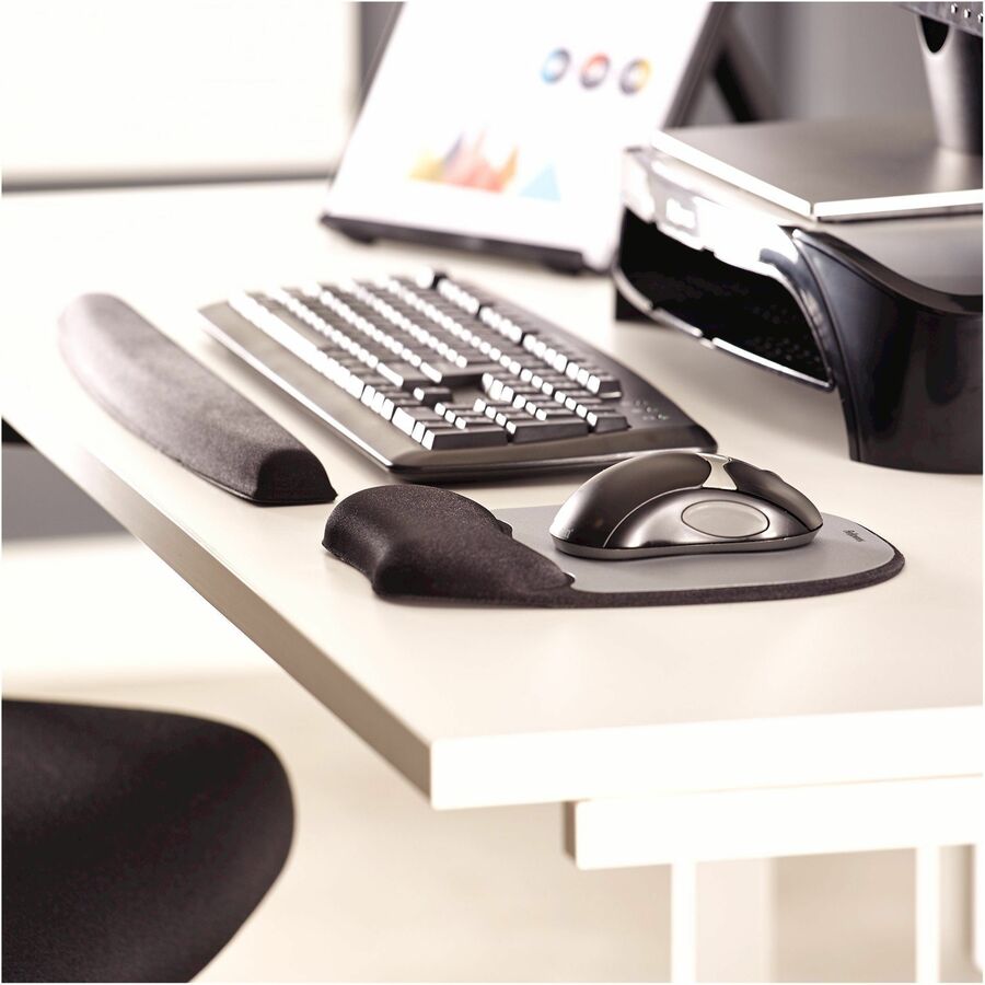 Memory Foam Keyboard Wrist Rest, 19.31 x 2.31, Black