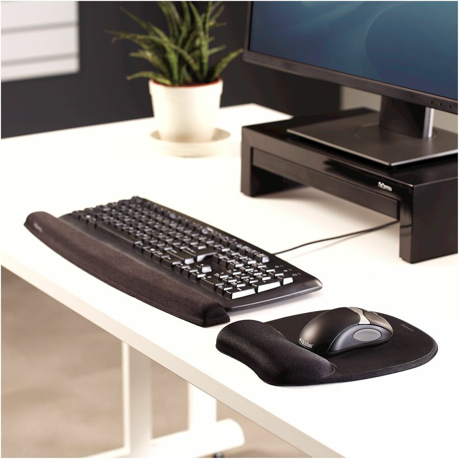 Memory Foam Mouse Pad with Wrist Rest, 7.93 x 9.25, Black