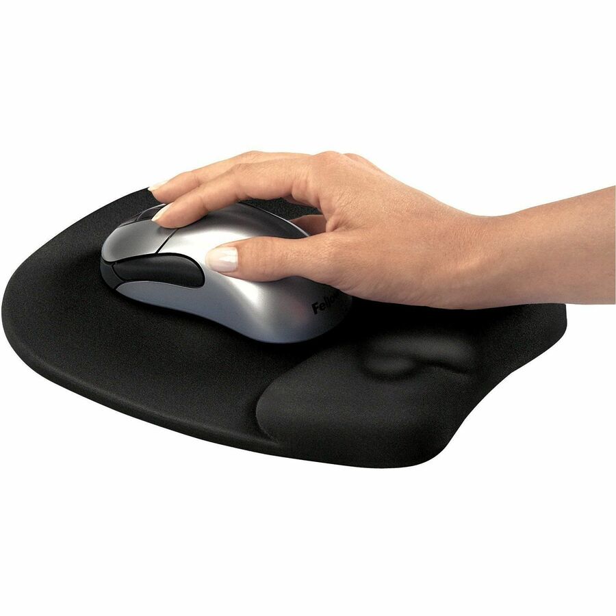 Memory Foam Mouse Pad with Wrist Rest, 7.93 x 9.25, Black