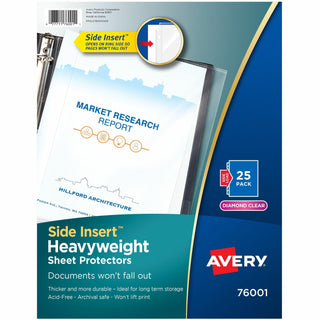 Avery Side Insert Sheet Protectors - For Letter 8 1/2" x 11" Sheet - Ring Binder - Side Loading - Clear - Polypropylene - 25 / Pack