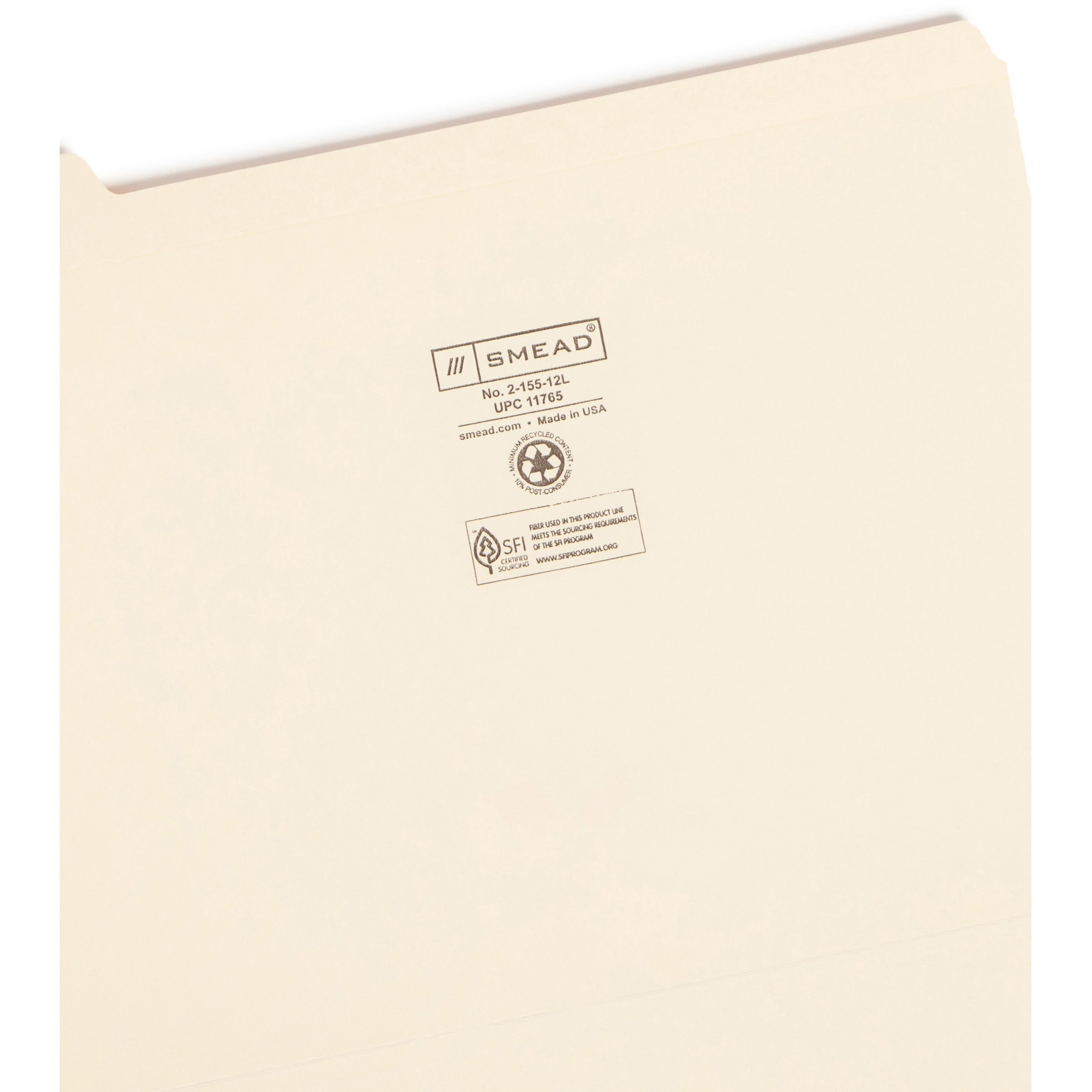 Smead 1/5 Tab Cut Letter Recycled Top Tab File Folder - 8 1/2" x 11" - 3/4" Expansion - Top Tab Location - Assorted Position Tab Position - Manila - 10% Recycled - 12 / Set - 