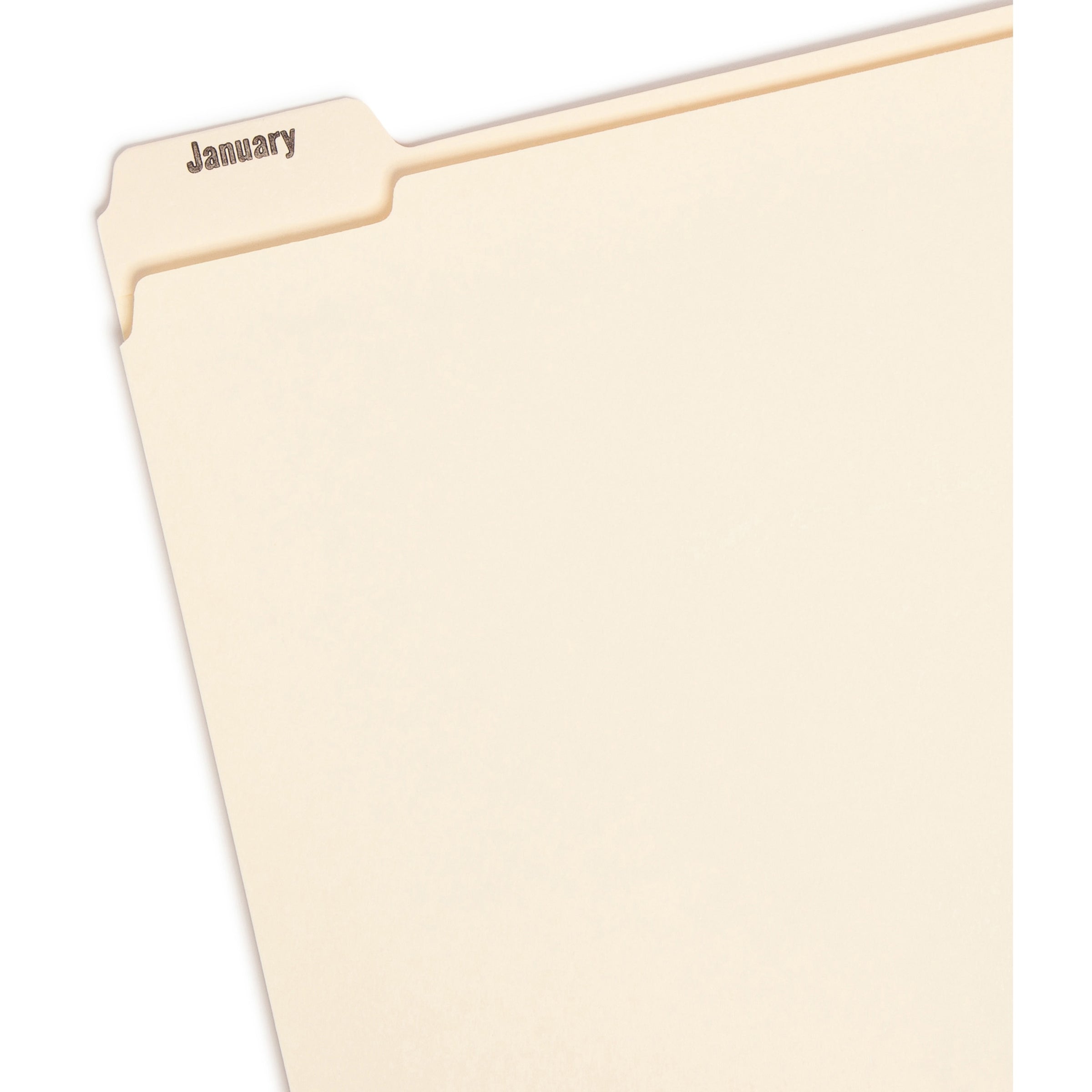 Smead 1/5 Tab Cut Letter Recycled Top Tab File Folder - 8 1/2" x 11" - 3/4" Expansion - Top Tab Location - Assorted Position Tab Position - Manila - 10% Recycled - 12 / Set - 