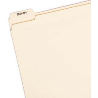 Smead 1/5 Tab Cut Letter Recycled Top Tab File Folder - 8 1/2" x 11" - 3/4" Expansion - Top Tab Location - Assorted Position Tab Position - Manila - 10% Recycled - 12 / Set - 