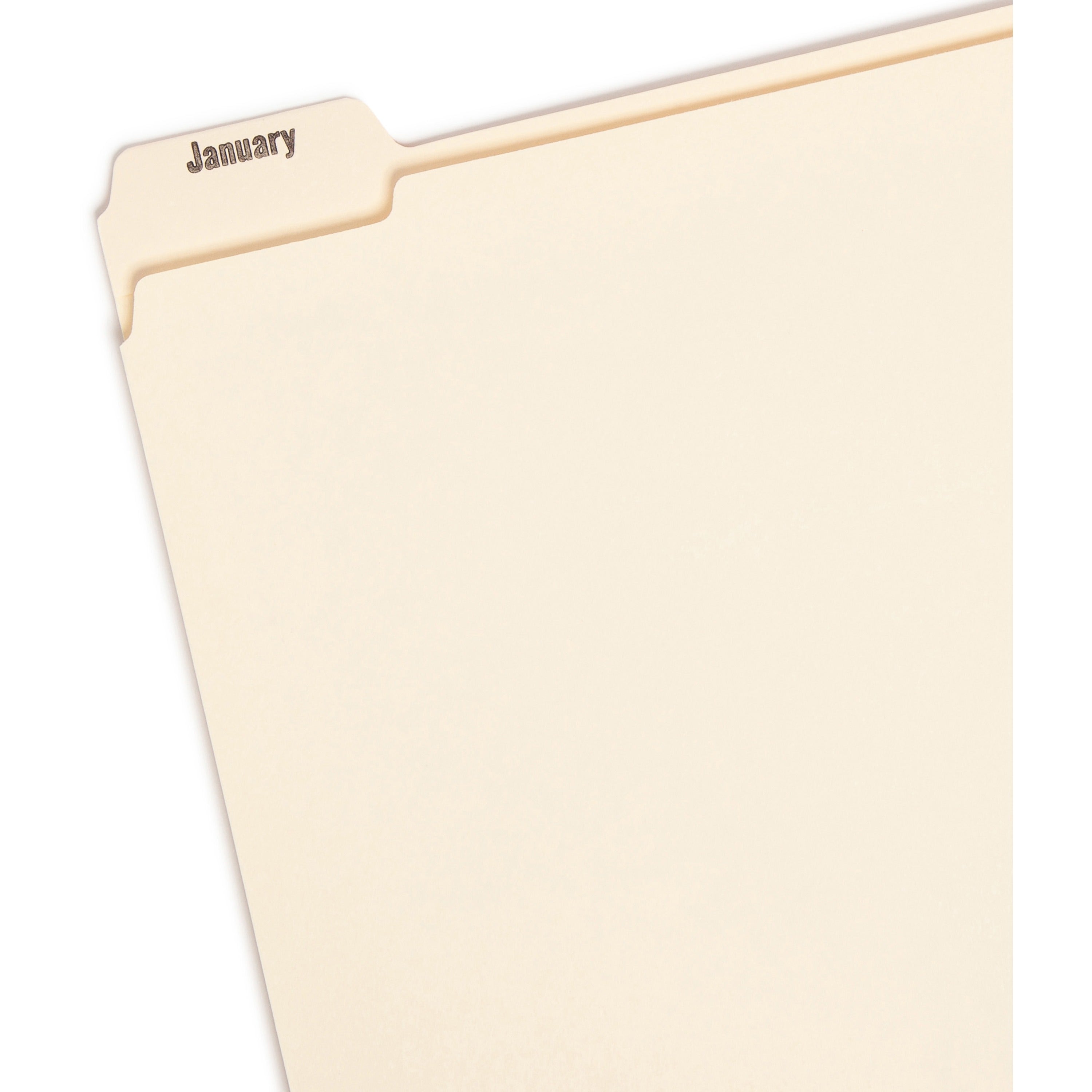 Smead 1/5 Tab Cut Letter Recycled Top Tab File Folder - 8 1/2" x 11" - 3/4" Expansion - Top Tab Location - Assorted Position Tab Position - Manila - 10% Recycled - 12 / Set - 