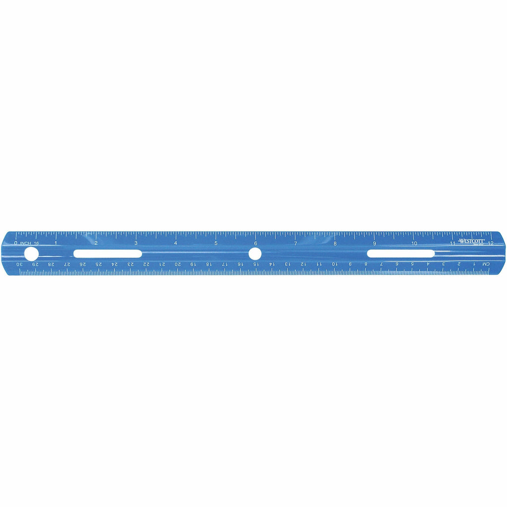 westcott-12-plastic-ruler-12-length-1-16-graduations-imperial-metric-measuring-system-plastic-1-each-assorted_acm10526 - 4