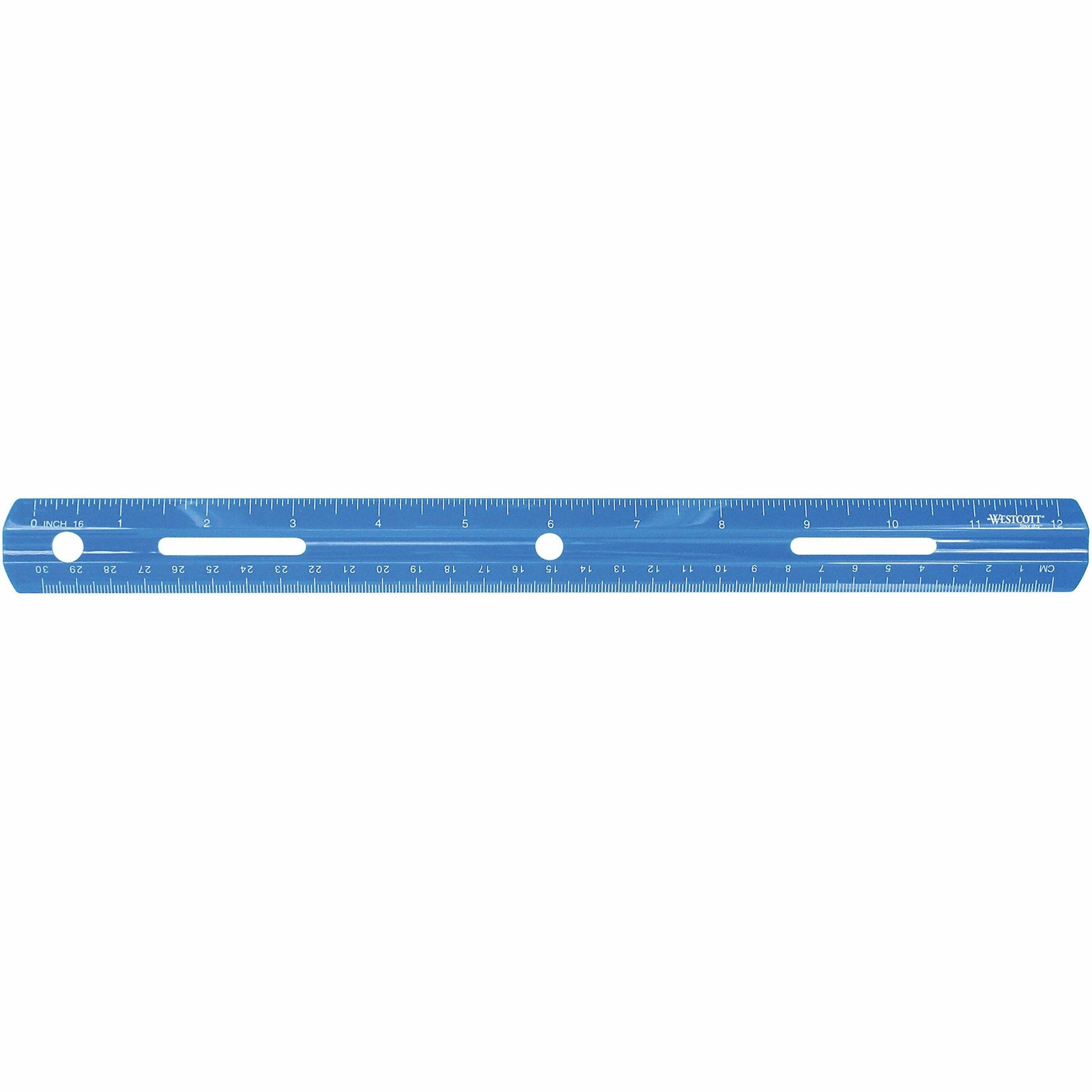 westcott-12-plastic-ruler-12-length-1-16-graduations-imperial-metric-measuring-system-plastic-1-each-assorted_acm10526 - 4