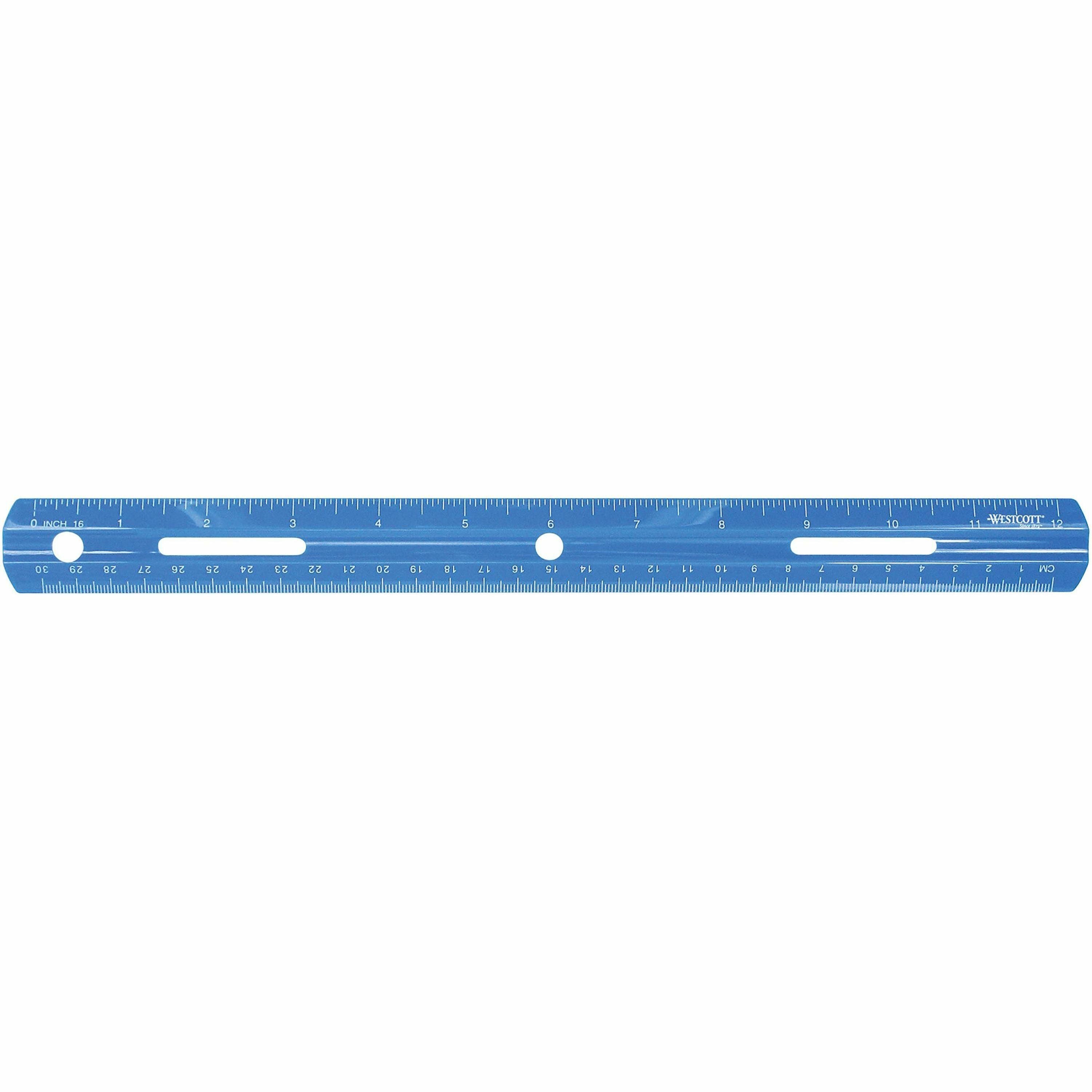 westcott-12-plastic-ruler-12-length-1-16-graduations-imperial-metric-measuring-system-plastic-1-each-assorted_acm10526 - 4