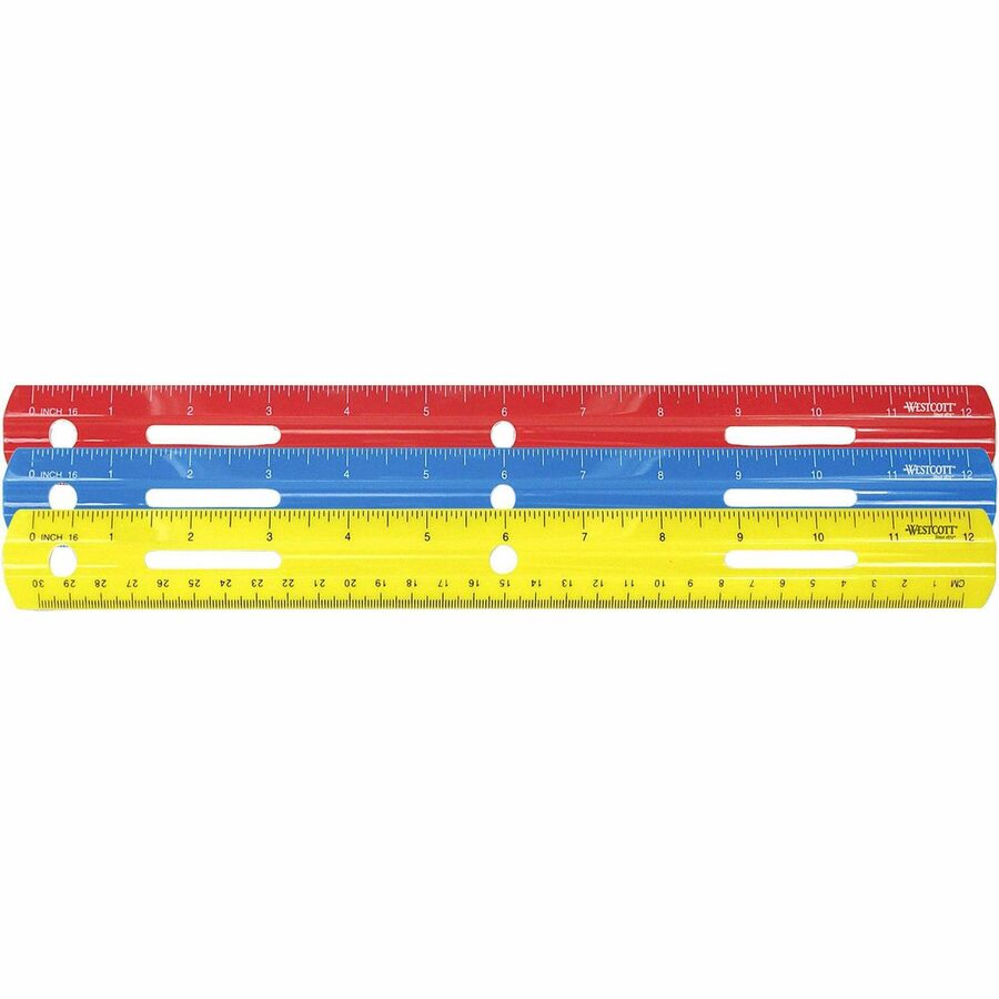 westcott-12-plastic-ruler-12-length-1-16-graduations-imperial-metric-measuring-system-plastic-1-each-assorted_acm10526 - 7