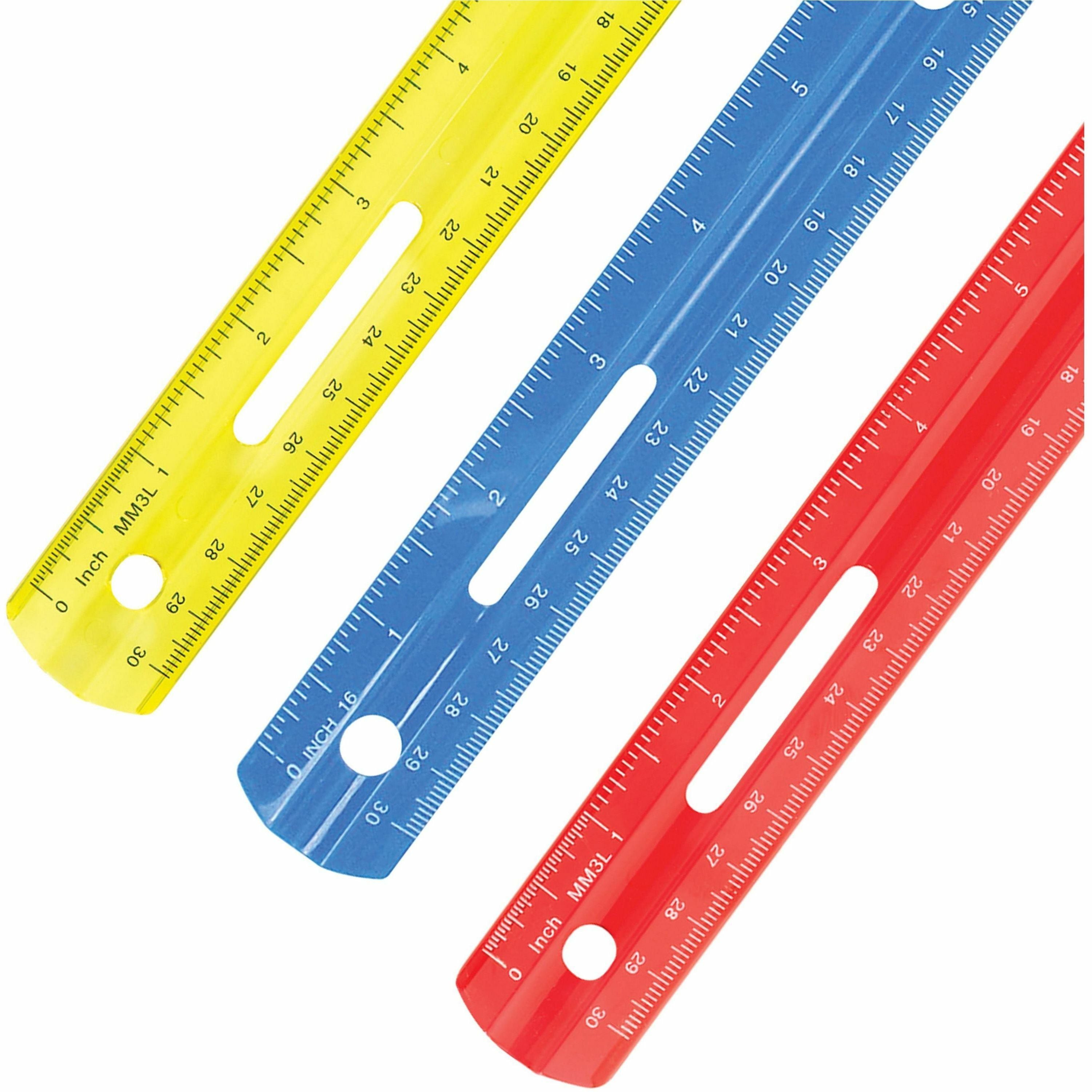 westcott-12-plastic-ruler-12-length-1-16-graduations-imperial-metric-measuring-system-plastic-1-each-assorted_acm10526 - 3