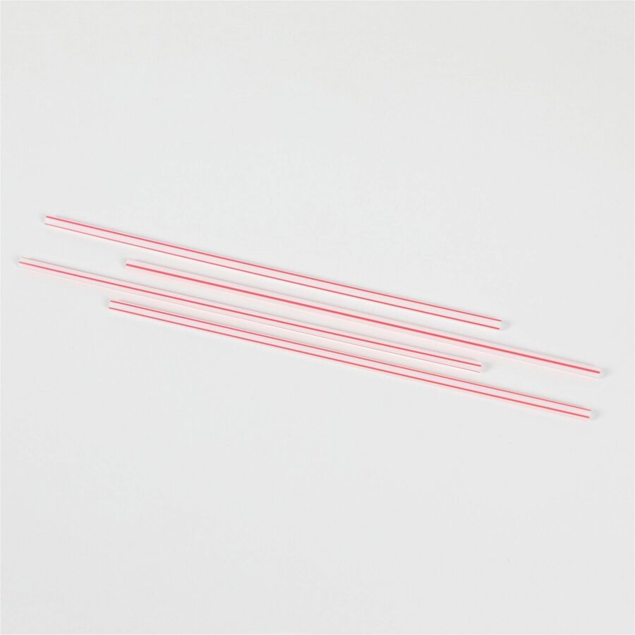 Genuine Joe 5-1/2" Plastic Stir Stick/Straws - 5.5" Length - Plastic - 1000 / Box - White