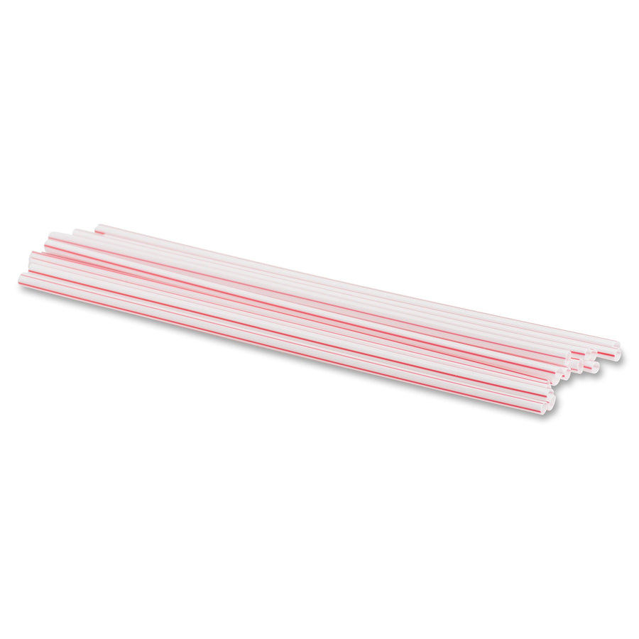 Genuine Joe 5-1/2" Plastic Stir Stick/Straws - 5.5" Length - Plastic - 1000 / Box - White - 