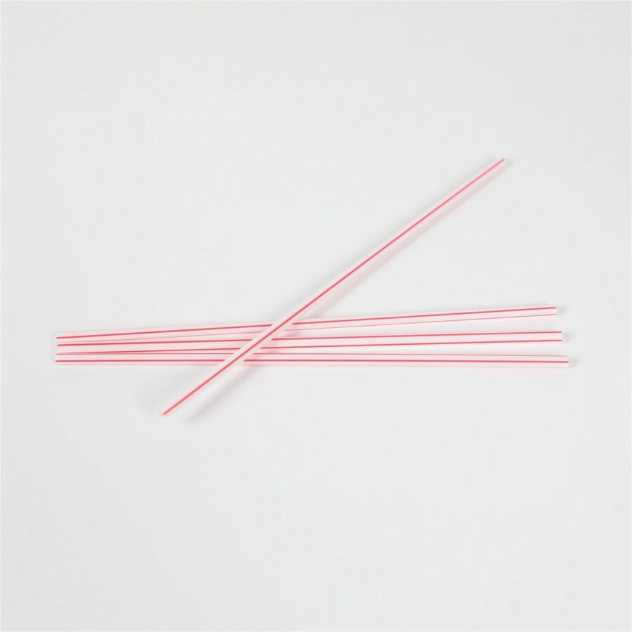 Genuine Joe 5-1/2" Plastic Stir Stick/Straws - 5.5" Length - Plastic - 1000 / Box - White