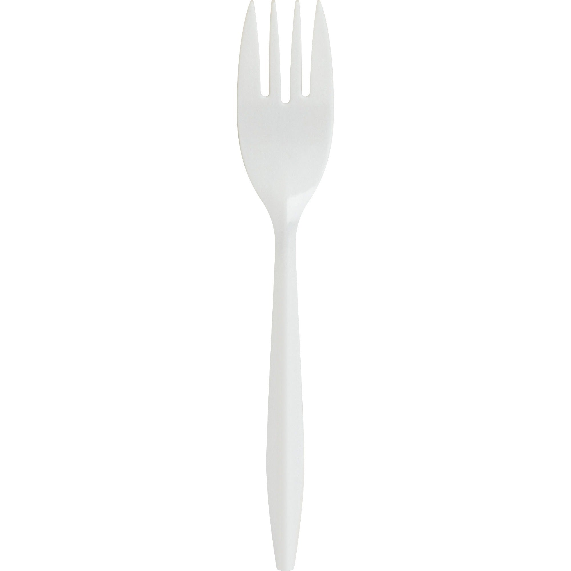 Genuine Joe Medium-weight Forks - 1000/Carton - White - 1