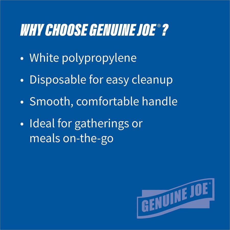 Genuine Joe Medium-weight Forks - 1000/Carton - White - 4