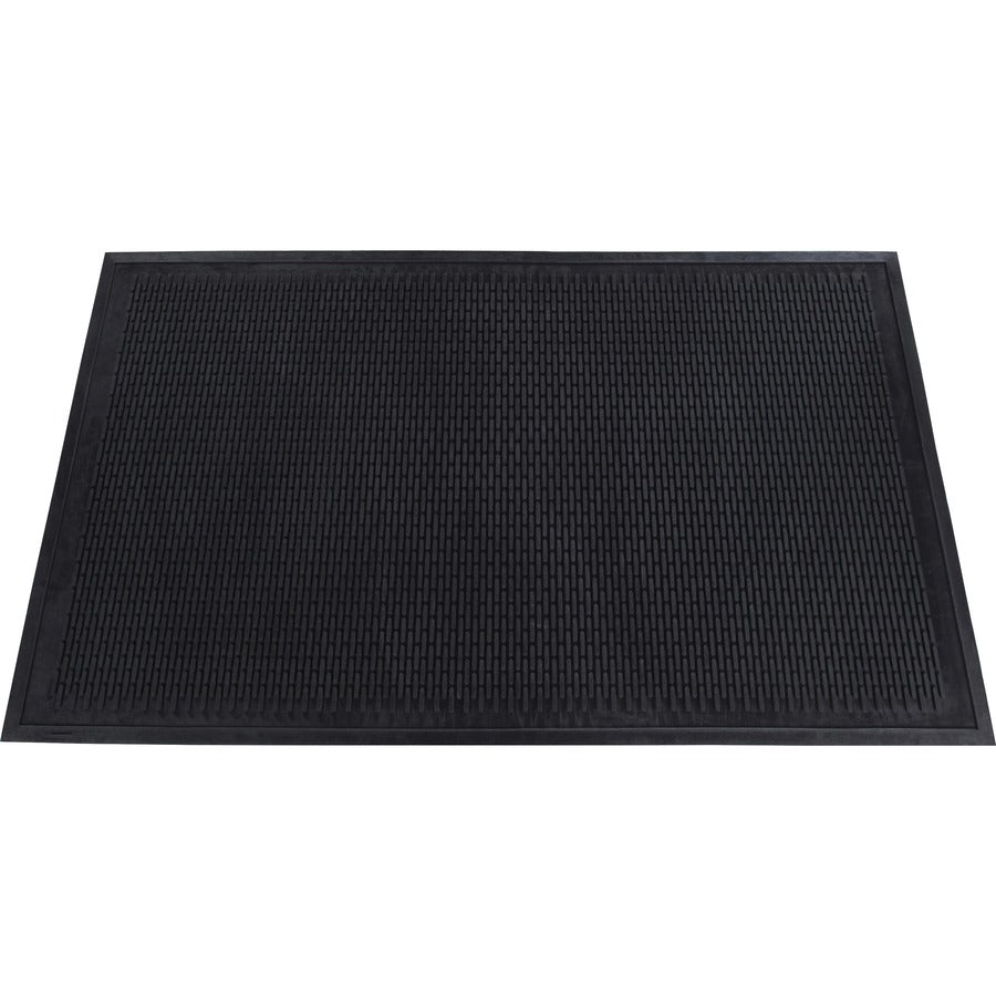 Genuine Joe Clean Step Scraper Floor Mats - Outside Entrance, Outdoor - 60" Length x 36" Width - Rubber - Black - 1Each