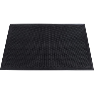 Genuine Joe Clean Step Scraper Floor Mats - Outside Entrance, Outdoor - 60" Length x 36" Width - Rubber - Black - 1Each