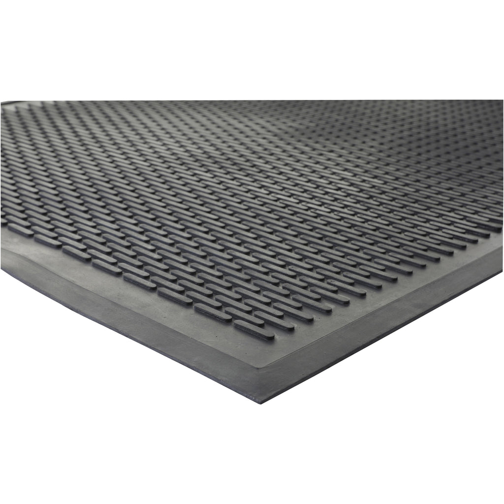 Genuine Joe Clean Step Scraper Floor Mats - Outside Entrance, Outdoor - 60" Length x 36" Width - Rubber - Black - 1Each - 