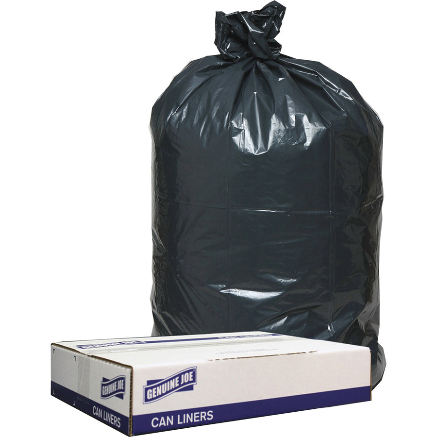 Genuine Joe Linear Low Density Can Liners - Small Size - 10 gal Capacity - 24" Width x 23" Length - 0.60 mil (15 Micron) Thickness - Low Density - Brown, Black - 500/Carton - Multipurpose - 