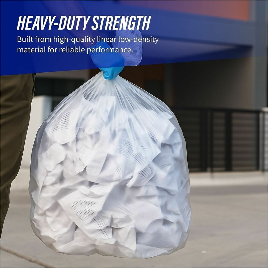 Genuine Joe Clear Trash Can Liners - Extra Large Size - 60 gal Capacity - 38" Width x 58" Length - 0.80 mil (20 Micron) Thickness - Low Density - Clear - Film - 100/Carton - Multipurpose