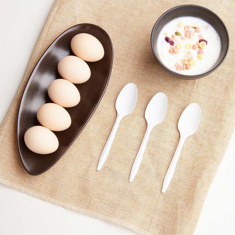 Genuine Joe Medium-weight Spoons - 1000/Carton - White