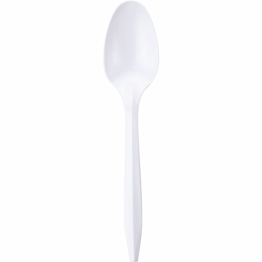 Genuine Joe Medium-weight Spoons - 1000/Carton - White - 4