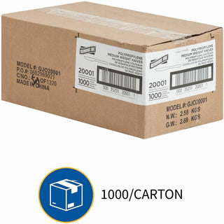 Genuine Joe Medium-weight Knives - 1000/Carton - White