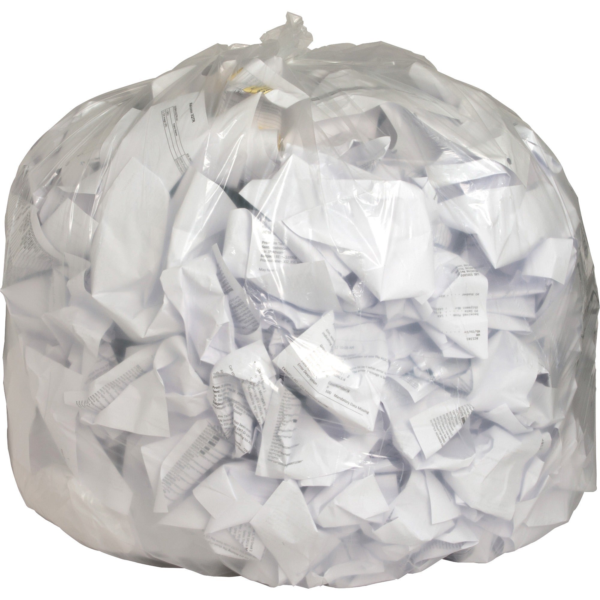 Genuine Joe Clear Trash Can Liners - 56 gal Capacity - 43" Width x 48" Length - 0.80 mil (20 Micron) Thickness - Low Density - Clear - Film - 100/Carton - Multipurpose - Recycled - 1
