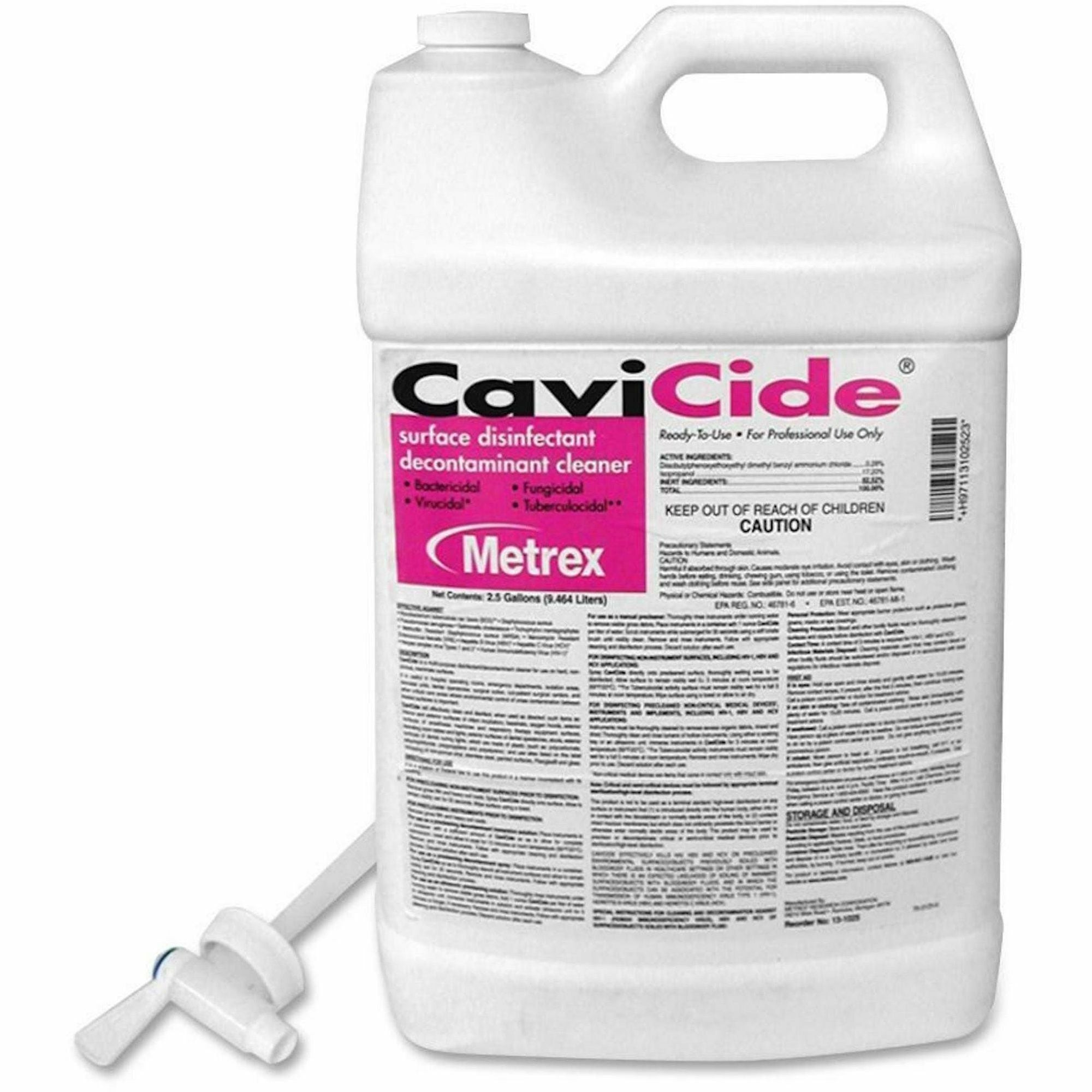 Cavicide Surface Disinfectant Decontaminant Cleaner - 320 fl oz (10 quart) - 1 Each - Disinfectant, Non-toxic, Rinse-free, Fragrance-free, Caustic-free