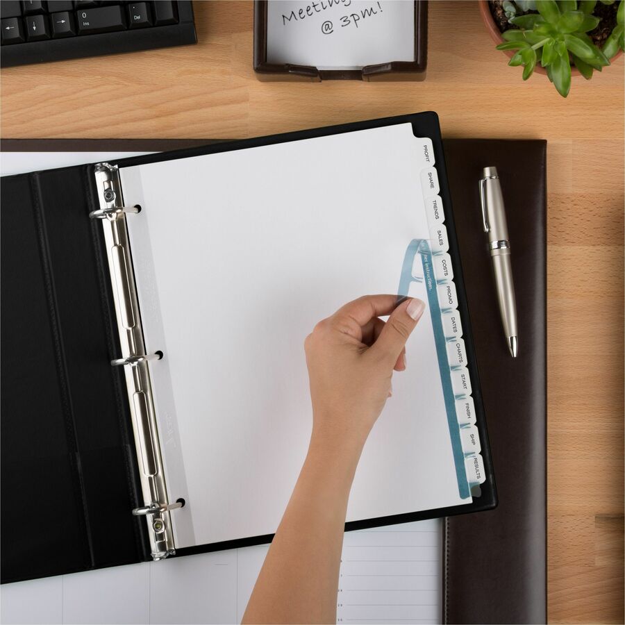 Print and Apply Index Maker Clear Label Dividers, 12-Tab, White Tabs, 11 x 8.5, White, 1 Set