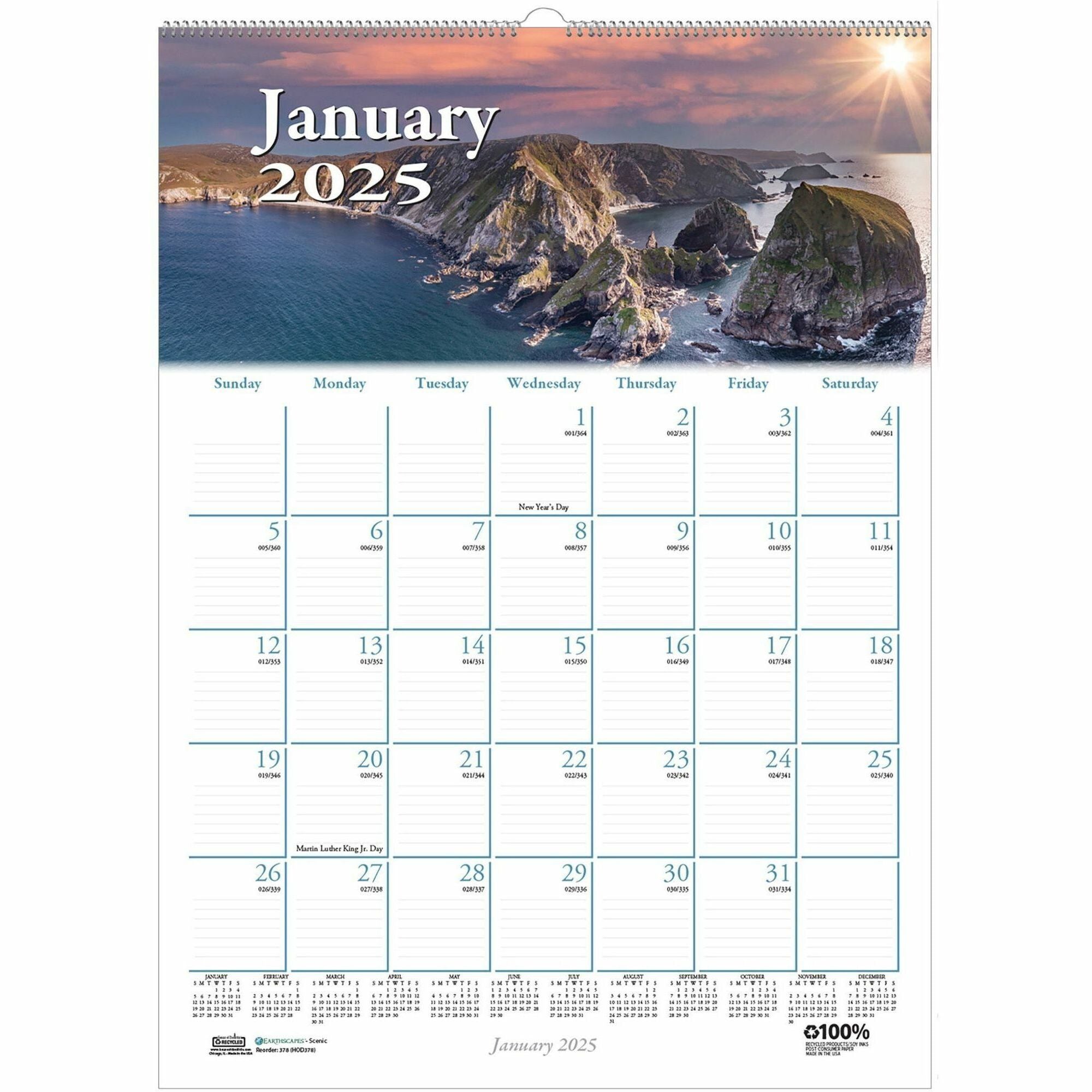 house-of-doolittle-earthscapes-scenic-wall-calendars-julian-dates-monthly-1-year-january-2024-december-2024-1-month-single-page-layout-12-x-16-1-2-sheet-size-2-x-163-block-wire-bound-white-paper-reference-calendar-hangin_hod378 - 1