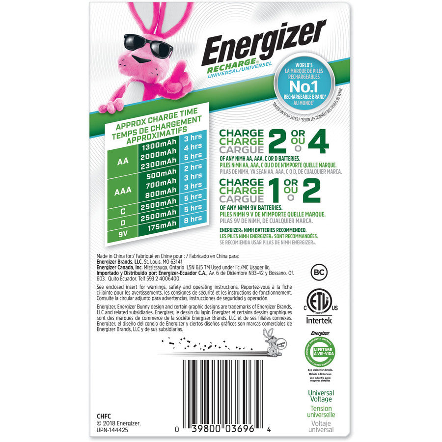 Energizer - Family Battery Charger, Multiple Battery Sizes, Sold as 1 EA - 2