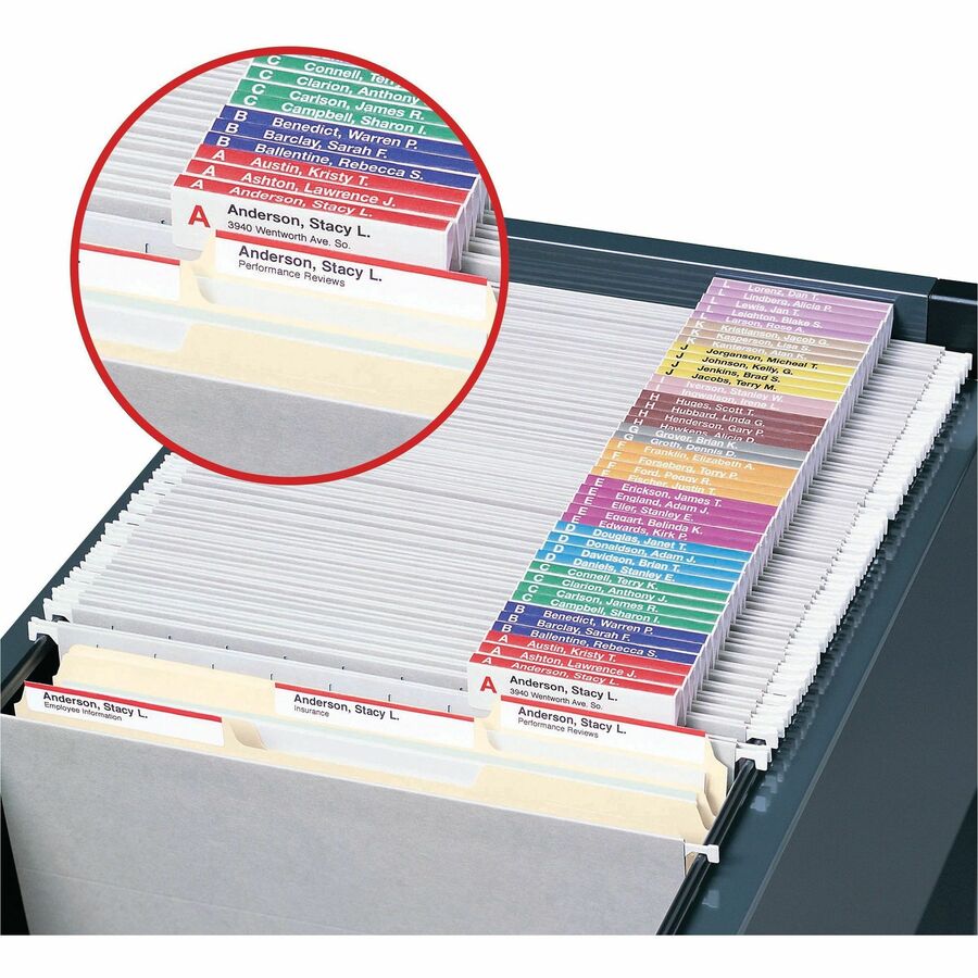 Smead Viewables Premium 3D hanging Folder Tabs and Labels - 1.25" Width x 3.50" Length